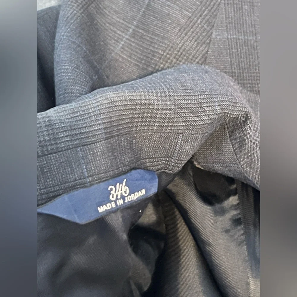 Brooks Brothers 346 Mens 42L Blue Plaid Wool Suit Jacket Blazer Sport Coat 42 L